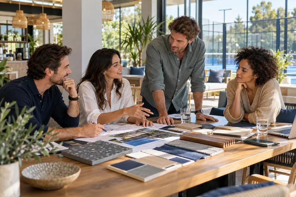 专业人员在共享项目上一起工作的说明性场景